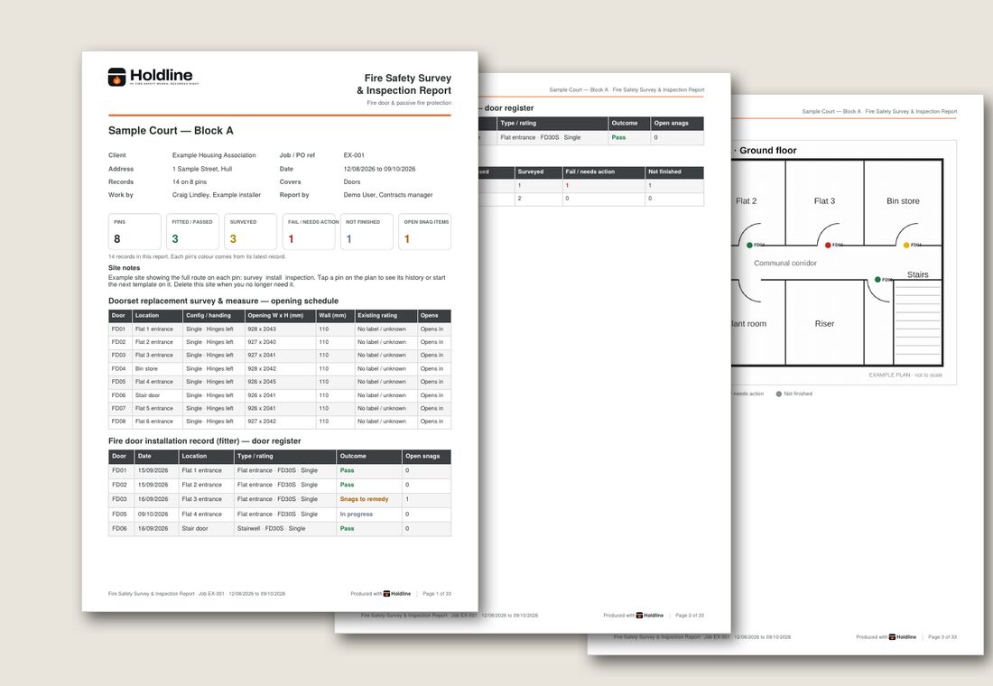 A Holdline report page